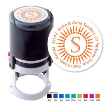 Sun Burst Round Stamper - Black ink & 1 Color Refill