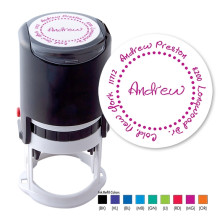 Dots Galore Round Stamper - Black ink & 1 Color Refill