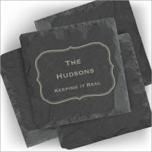 Slate Coasters with Frame Border - Block