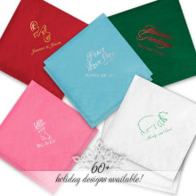 Holiday DYO Color Beverage Napkins - Foil Stamped