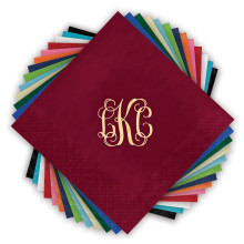 DYO Color Cocktail Napkins - with Monogram - Foil Stamped