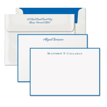 Letterpress Royal Blue Hand Bordered Card