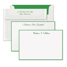 Letterpress Kelly Green Hand Bordered Card