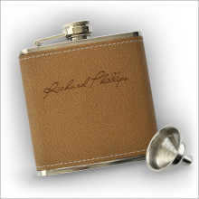 Stainless Steel Flask - Leather