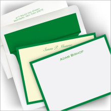 Kelly Green Wide Bordered Correspondence Cards