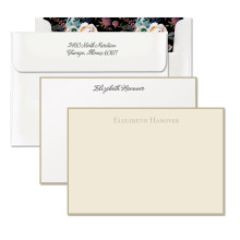 Taupe Hand Bordered Correspondence Cards 
