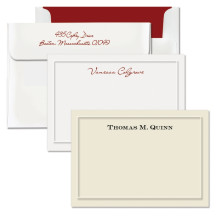 Embossed Border Correspondence Cards - Name Option