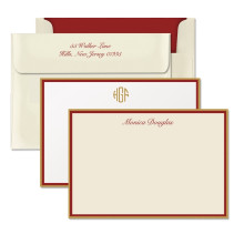 Wine & Gold Double Hand Bordered Cards 