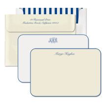 Navy Bevel Edge Bordered Cards 
