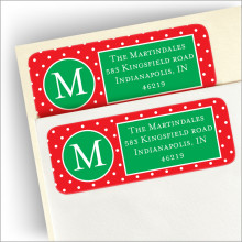 Red/Green Address Labels Tin Address Labels