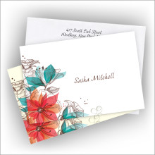 Teal Floral Note
