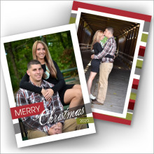 Merry Christmas Stripes Photocard