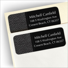 Side Black Leather Return Address Labels