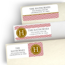 Red Initial Gift Address Label