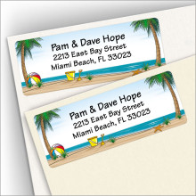 Palm Tree on Beach Address Labels