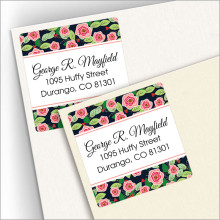 Rose Bordered Square Address Labels