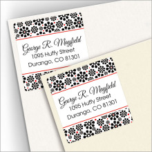 Groovy Flowers Square Address Labels