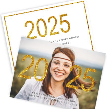 Graduation Shimmer Year Photo Card Invitation