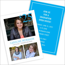Grad Trio Photo Card Invitation