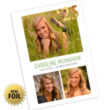 Grad Trio Foil Photo Card Invitation