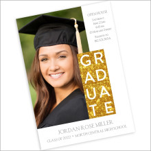 Graduate Sparkle Banner Photo Card Invitation