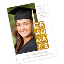 Graduate Sparkle Banner Photo Card Invitation