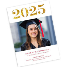Shimmer Year Graduation Photo Card Invitation