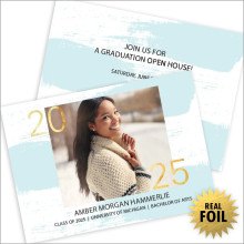 Painted Swish Foil Photo Card Invitation