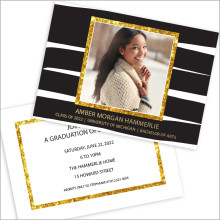 Wide Stripes Photo Card Invitation