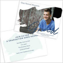 Swirl Graduation Photo Card Invitation