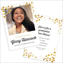 Gold Faux Foil Bubbles Invitation