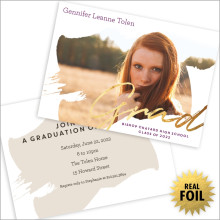 Swirl Foil Graduation Invitation