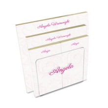 Flourish Memo Pad Set & Acrylic Holder