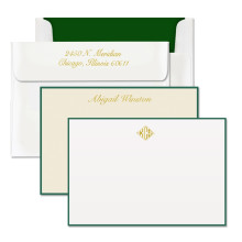 Foil Stamped Hunter Bordered Correspondence Cards 