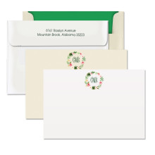 Watercolor Wreath Correspondence Cards 