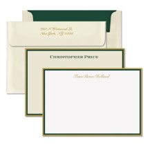 Hunter/Gold Double Hand Bordered Cards 