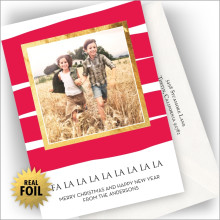 Wavering Stripe Holiday Photocard