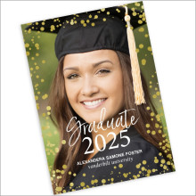 Graduation Bubbles Faux Foil Graduation Announcements 