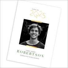 A Precise Hold Faux Foil Bars Graduation Announcement