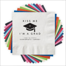 Kiss Me Grad - Letterpress Napkins