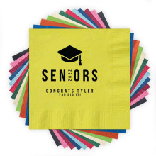 Seniors Caps Grad - Letterpress Napkins