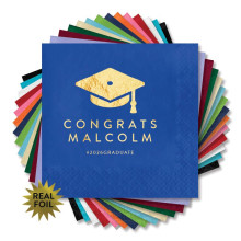 Congrats Cap - Foil Beverage Napkins