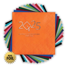 Year Grad Cap - Foil Beverage Napkins