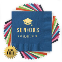 Seniors Caps Grad - Foil Napkins