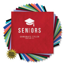 Seniors Caps Grad - Foil Beverage Napkins