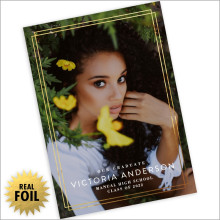 The Border Only Foil Graduation Announcement