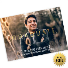 Centered Graduate Foil Graduation Announcement