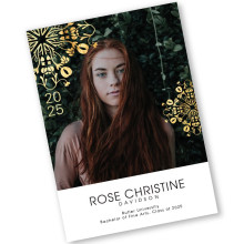 Folk Bursts Faux Foil Graduation Announcement