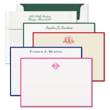 Raised Hand Bordered Correspondence Cards
