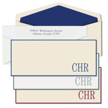 Slender Hand Bordered Correspondence Cards - with Initials